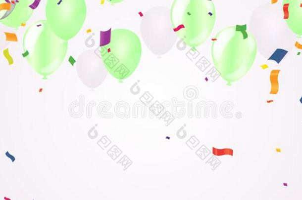 现实的有光泽的<strong>生日海报</strong>和飞行的气球.earningspershare每股收益10