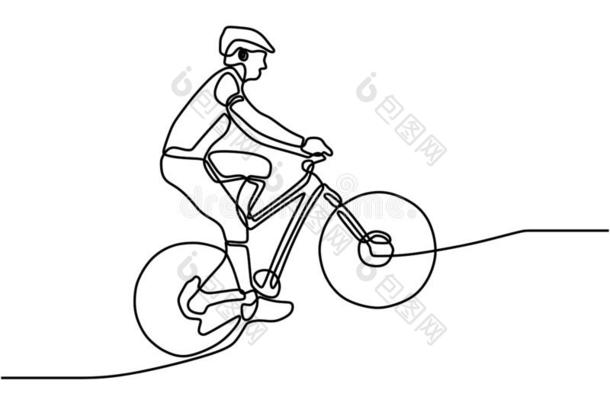 连续的num.一线条骑自行车的人执行一<strong>戏法</strong>向自行车.年幼的英语字母表的第2个字母