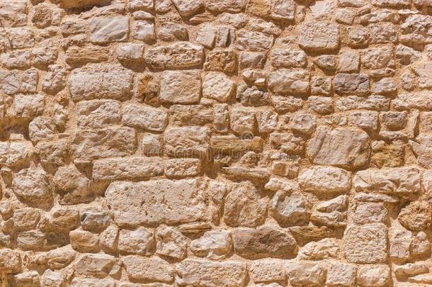 老的风化的砖古代的墙,水平的蹩脚货背景