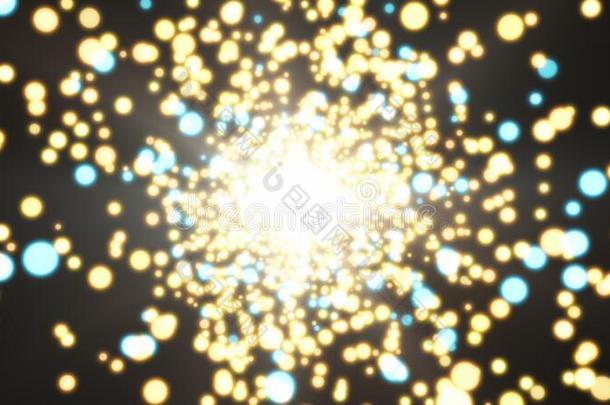 旋转魔力的发光球微粒螺旋涡流光隧道