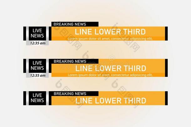 下方的第三television<strong>电视</strong>机新闻马上的齿龈放置矢量.