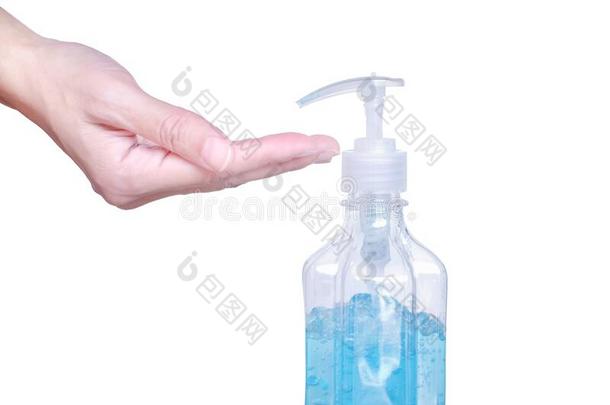 科维德-19,女人清洁手和消毒凝胶