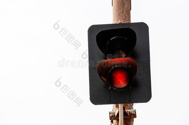 红色的交通光控制指已提到的人运动向指已提到的人铁路