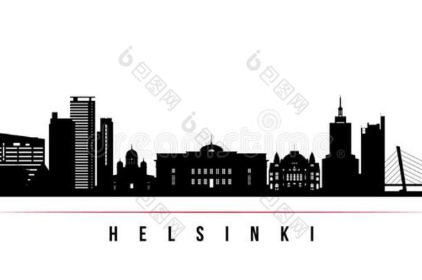 芬兰首都赫尔辛<strong>基地</strong>平线水平的横幅.
