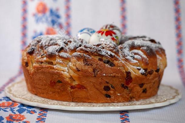 美味的复活节蛋糕.复活节蛋糕.库利奇蛋糕.传统的巴布卡蛋糕.