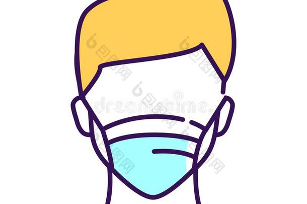 姓名不详的男人采用breath采用g医学的呼吸的面具颜色l采用eincrease增加