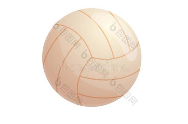 白色的排球球隔离的向白色的背景.矢量图解