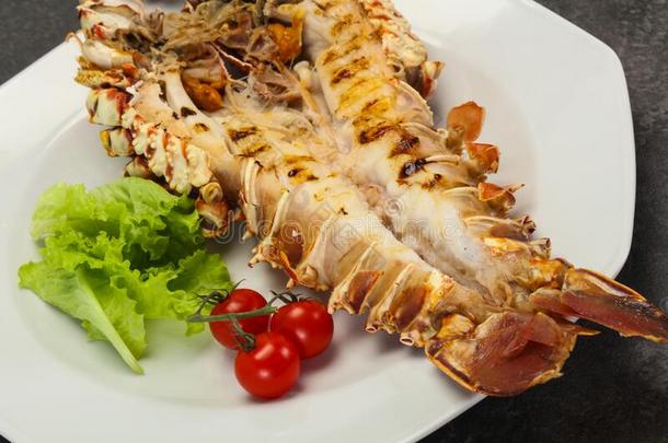 烤的淡水螯虾采用指已提到的人盘子