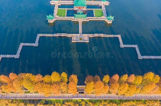 武汉东湖风景优美的地点空气的摄影风景采用秋