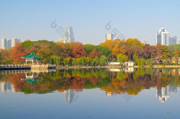 武汉东湖风景优美的地点风景采用秋
