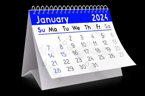 一月2024-表日历-3英语字母表中的第四个字母说明