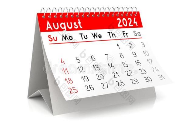 八月2024-表日历-3英语字母表中的第四个字母说明