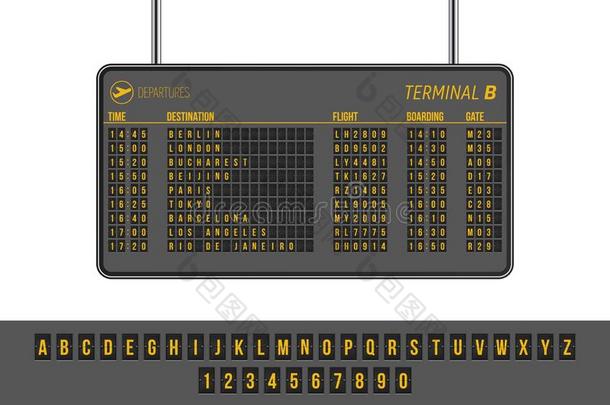 离开机场信息镶板矢量说明