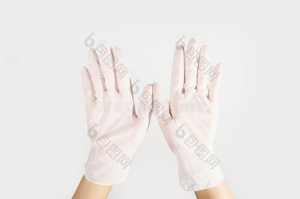 女人手使人疲乏的橡胶手套保护安<strong>全科</strong>维德19极少的量