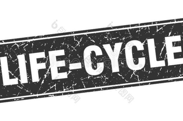 生活-循环邮票.生活-循环正方形蹩脚的隔离的符号.