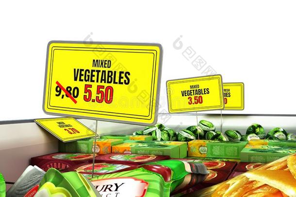 观念关于减少的食物价格盘子和打折扣价格加标签于采用