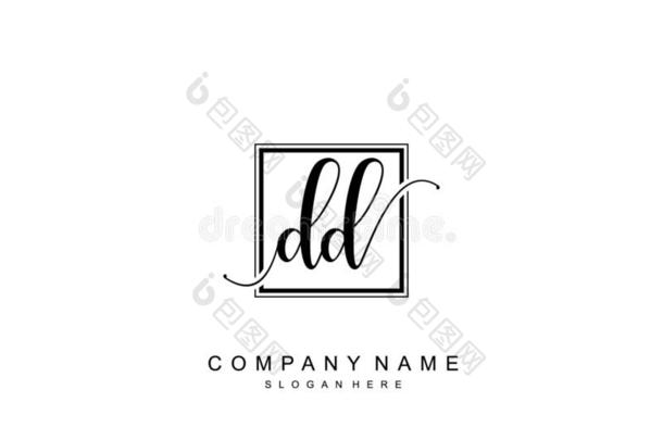 最初的dd<strong>公司签名</strong>标识样板矢量