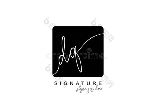 最初的dq公司签名标识样板矢量
