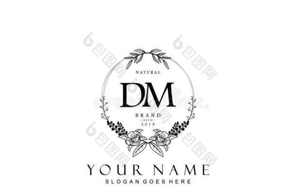 最初的dm公司签名标识样板矢量