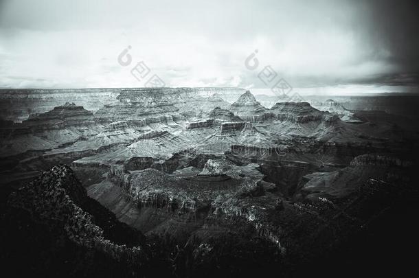 黑的和白色的Gr和峡谷国家的公园看法