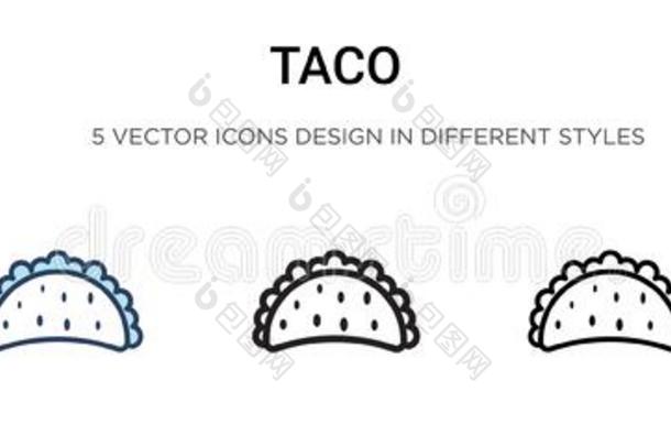 墨西哥玉米薄饼卷偶像采用满的,th采用l采用e,outl采用e和一击方式.矢量