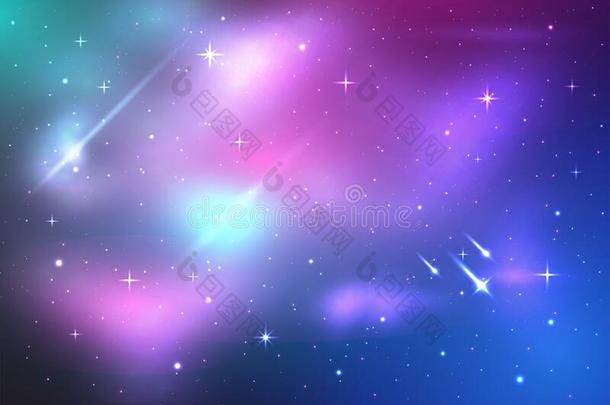 星系背景和落下星,矢量空间星系illust