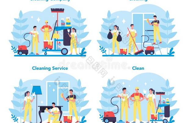 清洁服务或公司放置.收集关于女人和男人divisionoperatingincome操作