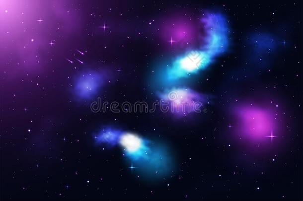 星系背景和落下星,矢量空间星系illust