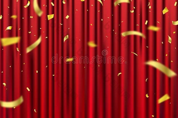 红色的窗帘背景.宏大的开幕事件设计.