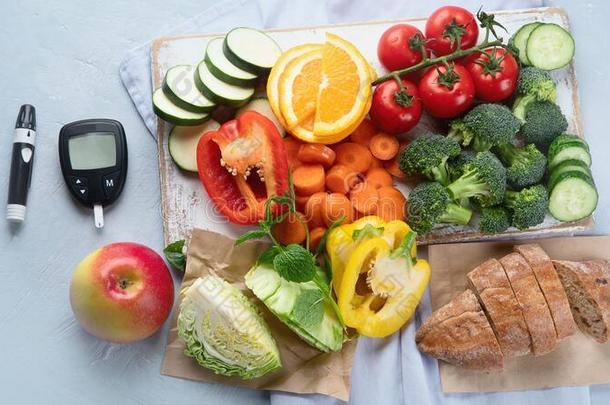 低的血糖的健康的foodstuff粮食为糖尿病的日常饮食