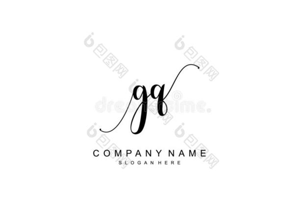 最初的GQ公司签名标识样板矢量