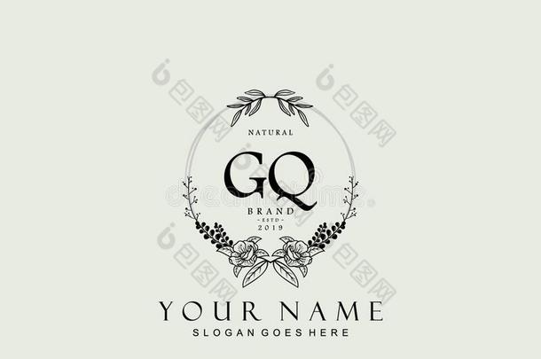 最初的GQ公司签名标识样板矢量