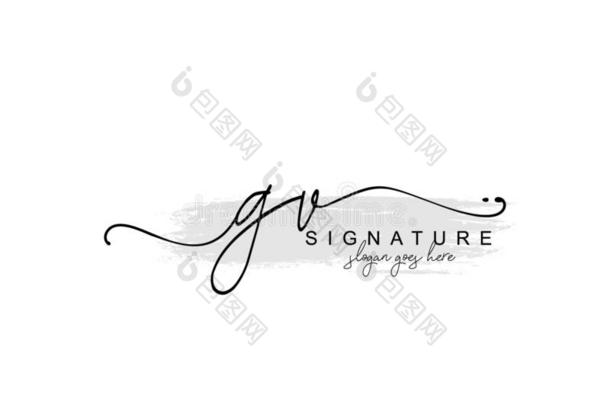 最初的GV<strong>公司签名</strong>标识样板矢量