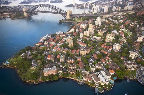 悉尼海<strong>港澳</strong>大利亚,空气的看法在旁边直升机