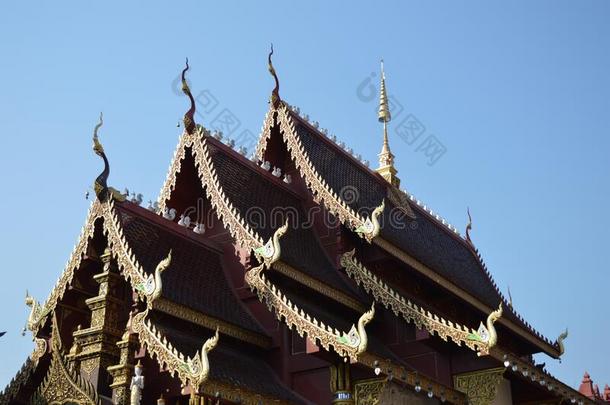 城镇显微镜下聚集指数泰国-10一月2020:泰国或高棉的佛教寺或僧院萨恩穆昂妈人名.泰国或高棉的佛教寺或僧院