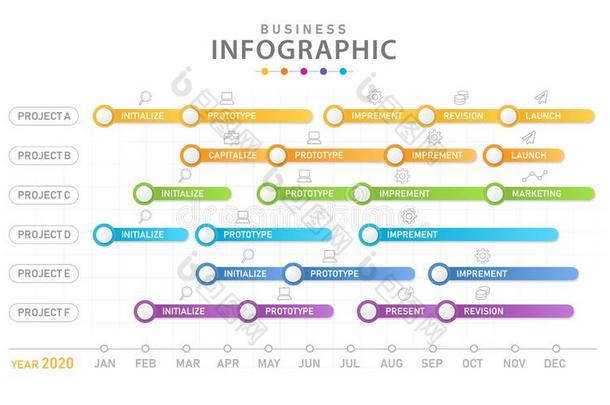 信息图样板现代的时间轴图表日历和承认