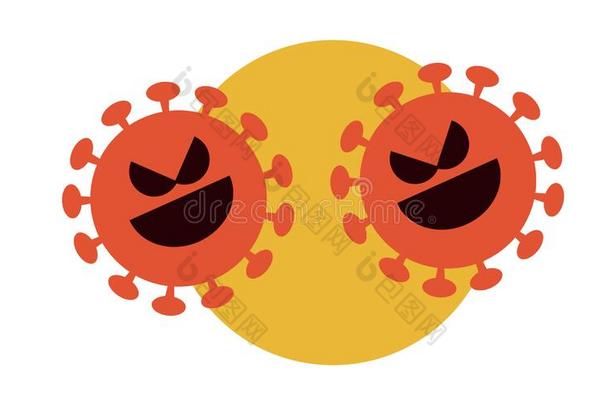 日冕病毒科维德-19爆发大流行的象征矢量影像