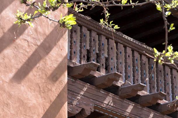 阳台向一在历史上重要的印第安人村庄方式老的<strong>风干</strong>土坯建筑物向指已提到的人Poland波兰