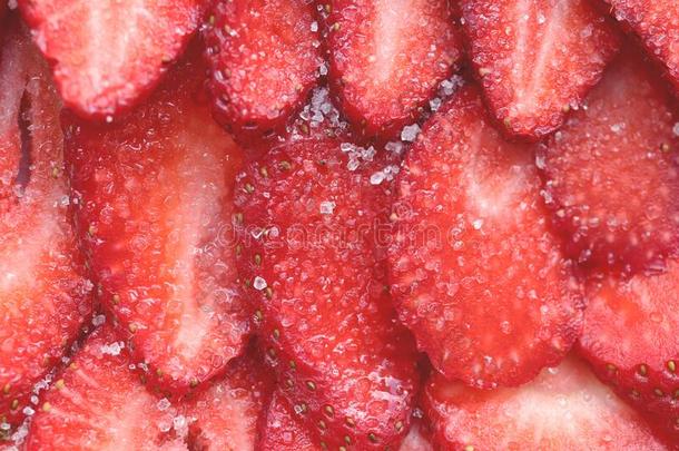 红色的健康的美味的草莓â英文字母表的第19个字母和英文字母表的第19个字母ugar质地