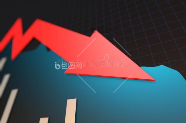 财政的经济的下降和下降矢财政的破产的图片-包图网企业站