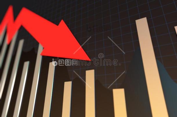 财政的经济的下降和下降矢财政的破产的图片-包图网企业站