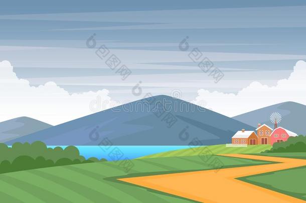 农业田农场乡下的草地自然地点风景图解