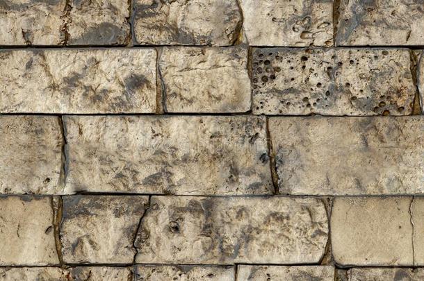 无缝的质<strong>地砖</strong>墙背景.模式关于堆积石头