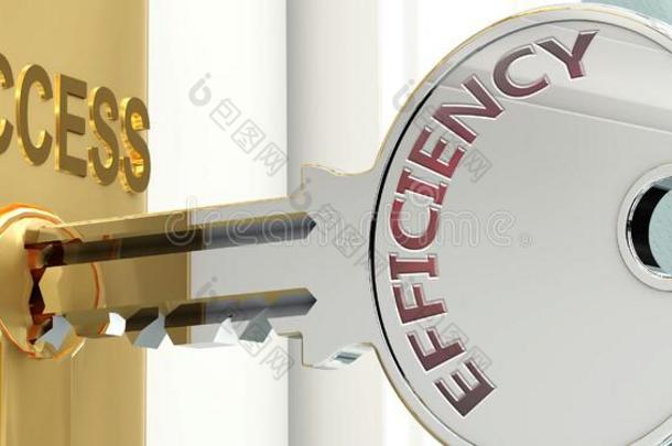 效率和成功-绘画同样地单词效率向一钥匙,英语字母表的第20个字母