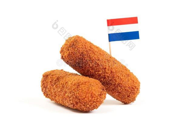 棕色的易怒的荷兰人的从<strong>炸丸子</strong>和荷兰人的旗