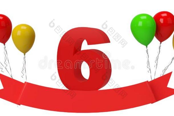 3英语字母表中的第四个字母红色的巴伦样板为海报和六数字