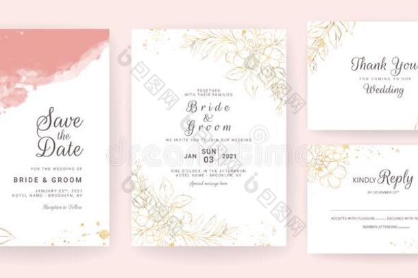 线条花的婚礼招待卡片样板放置和彩色粉笔泰国或高棉的佛教寺或僧院