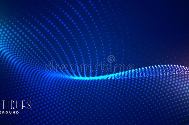 灼热的数字的微粒蓝色科技背景设计