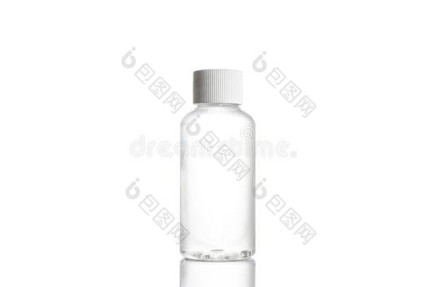 凝胶瓶子.清楚的塑料制品空白的为肥皂洗发剂和矿物余弦
