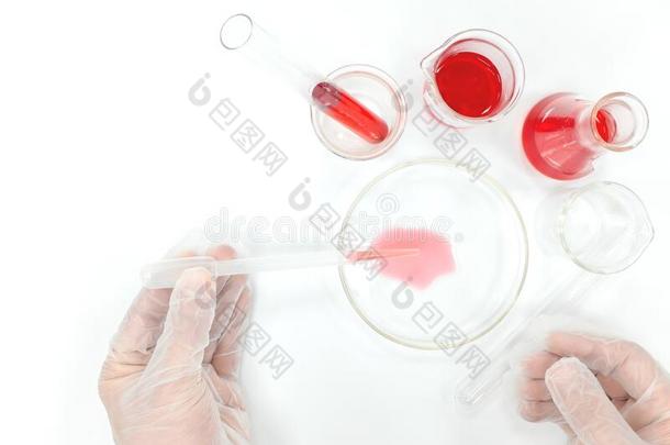 化学科学研究实验室平的放置.科学家手